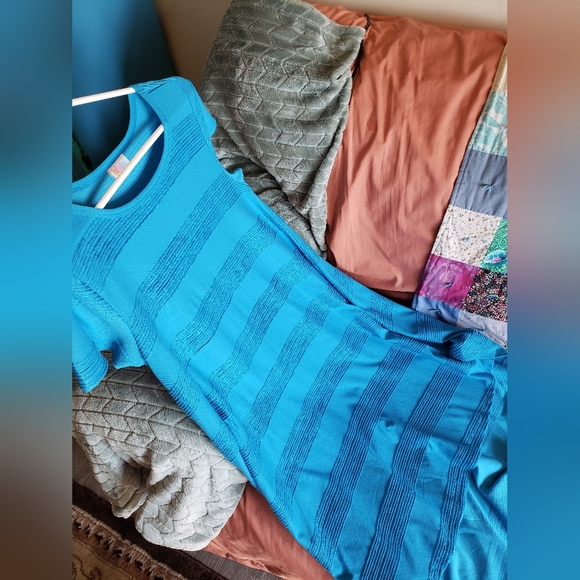 NWOT lularoe flounder blue summer layering dress - Picture 10 of 16